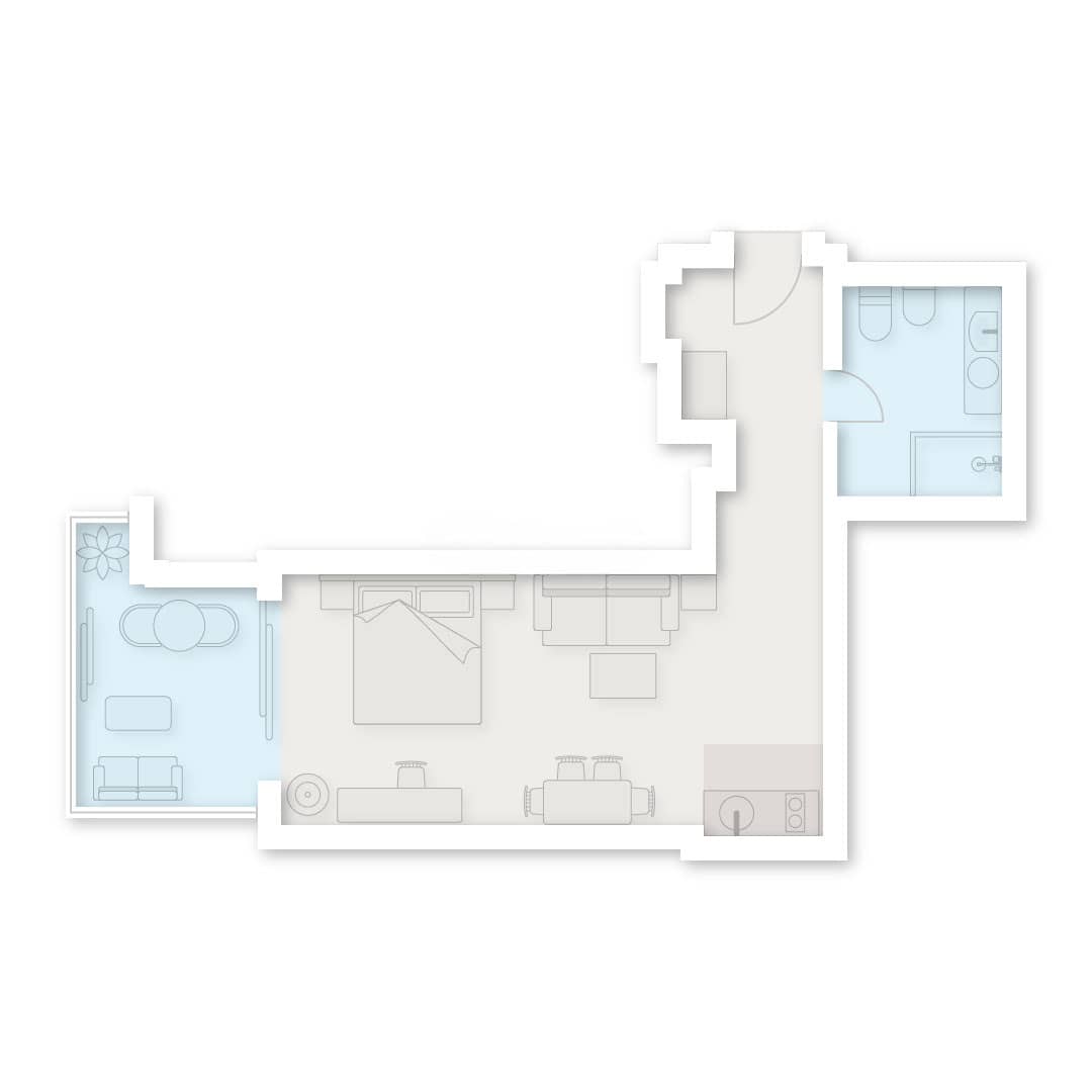 Студия, 52.5 м²