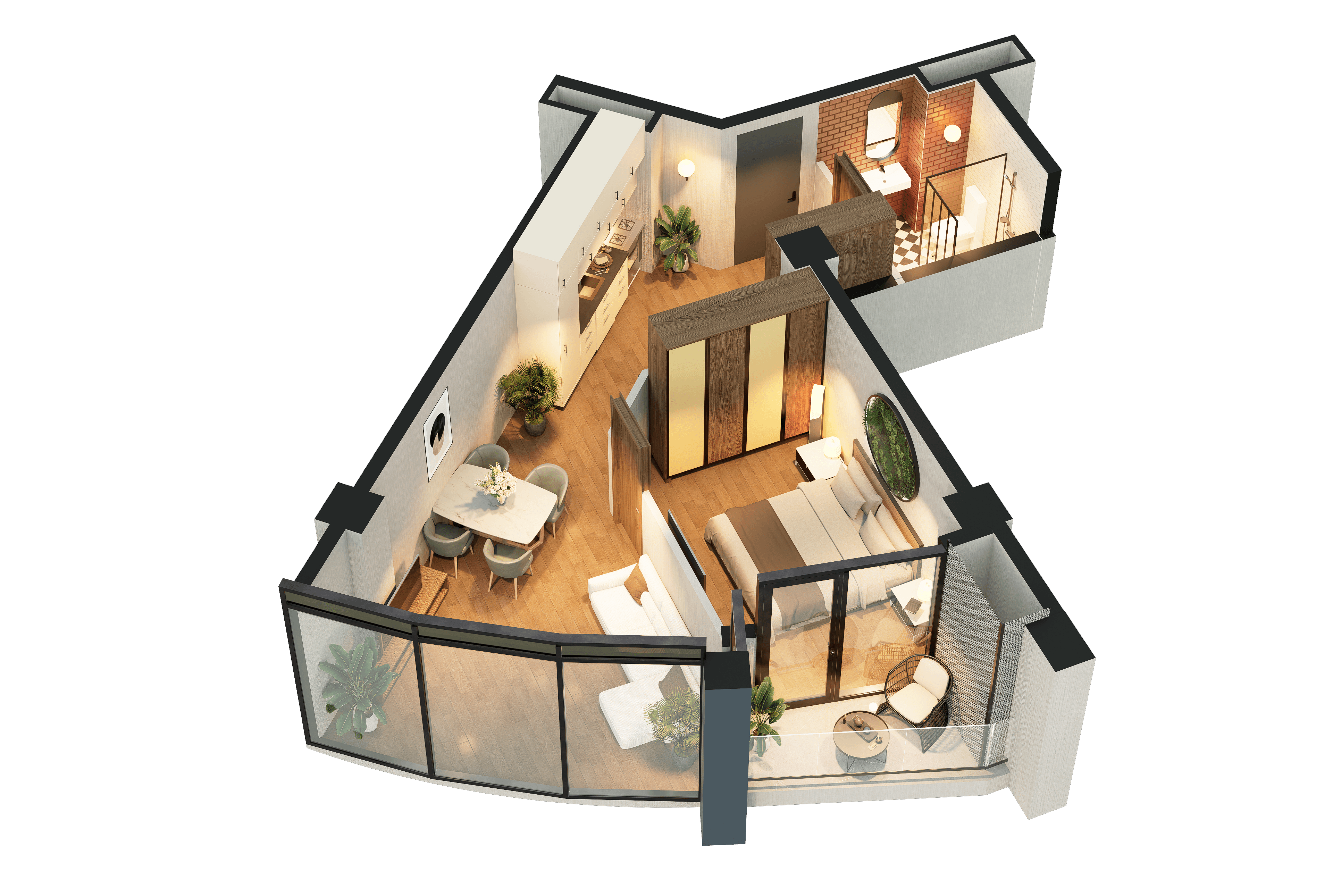 1-room, 59.2 m²