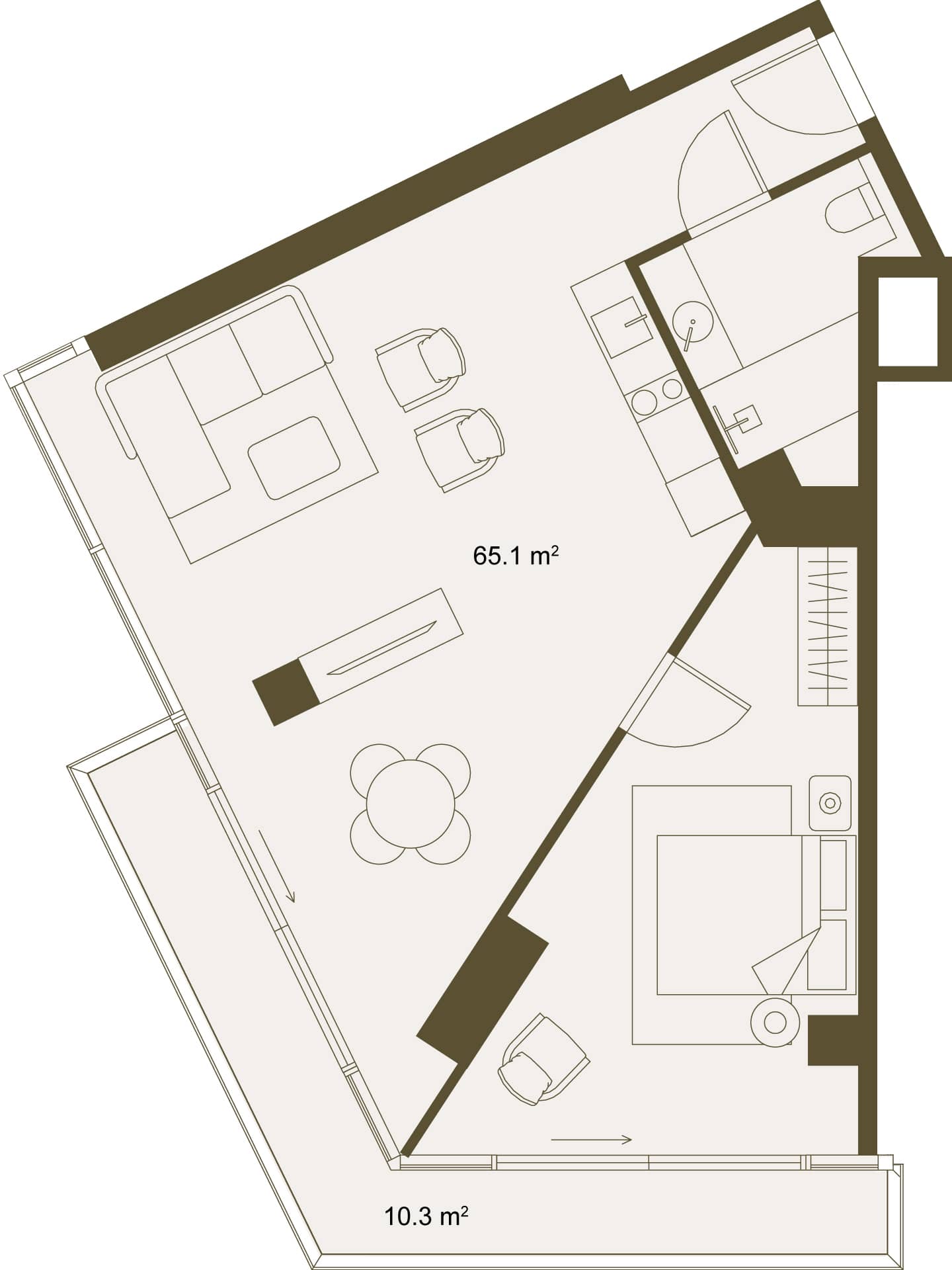 1-комн., 73.4 м²