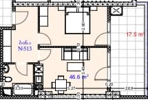 1-комн., 64.1 м²