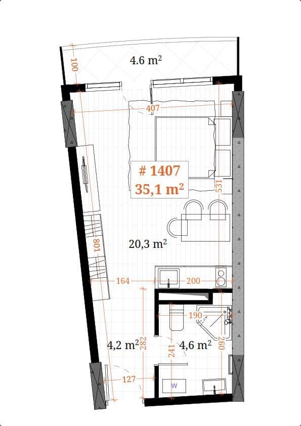 Studio, 35.1 m²