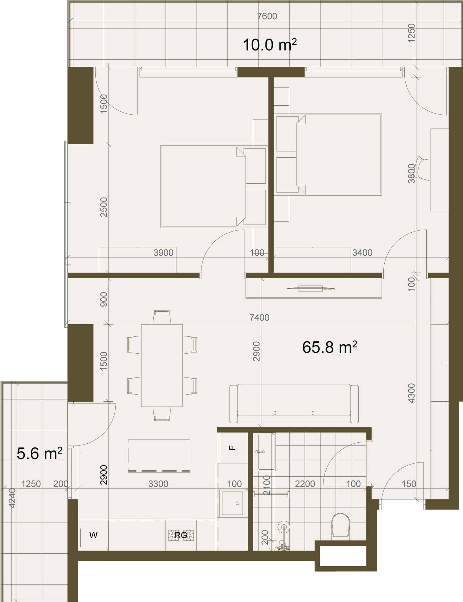 2-комн., 81.4 м²
