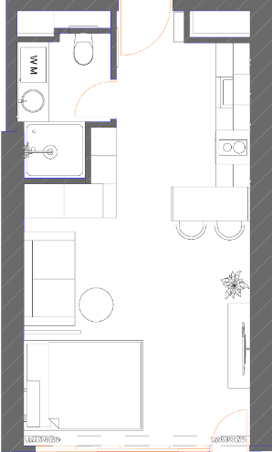 Студия, 34.9 м²