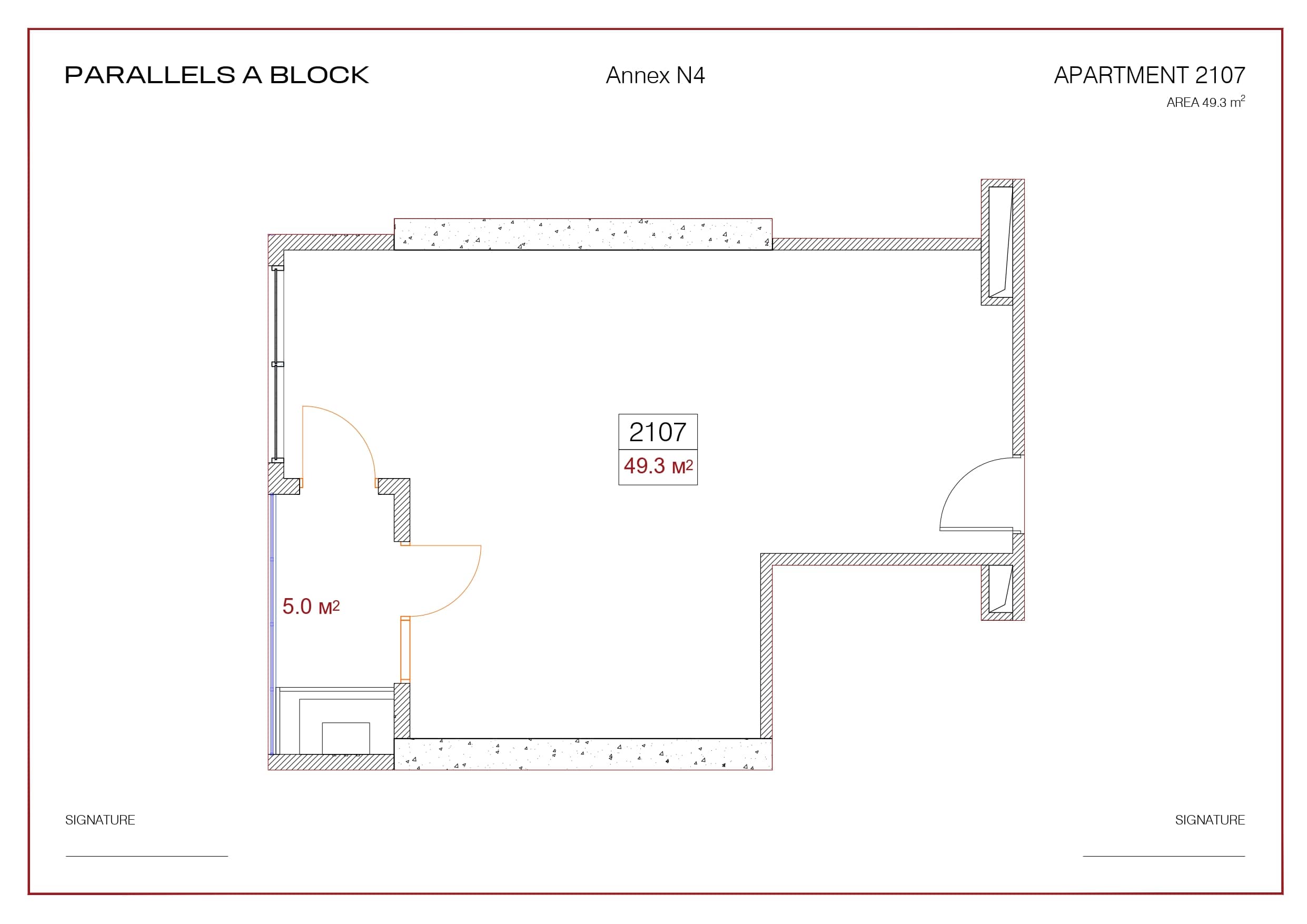 1-room, 49.3 m²