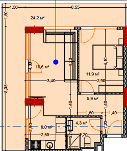 两居室, 72.4 m²