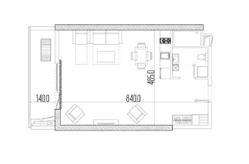 Studio, 47 m²