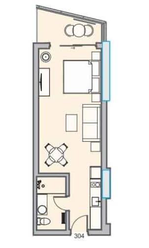 Студия, 42 м²