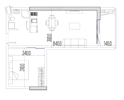2-комн., 40 м²