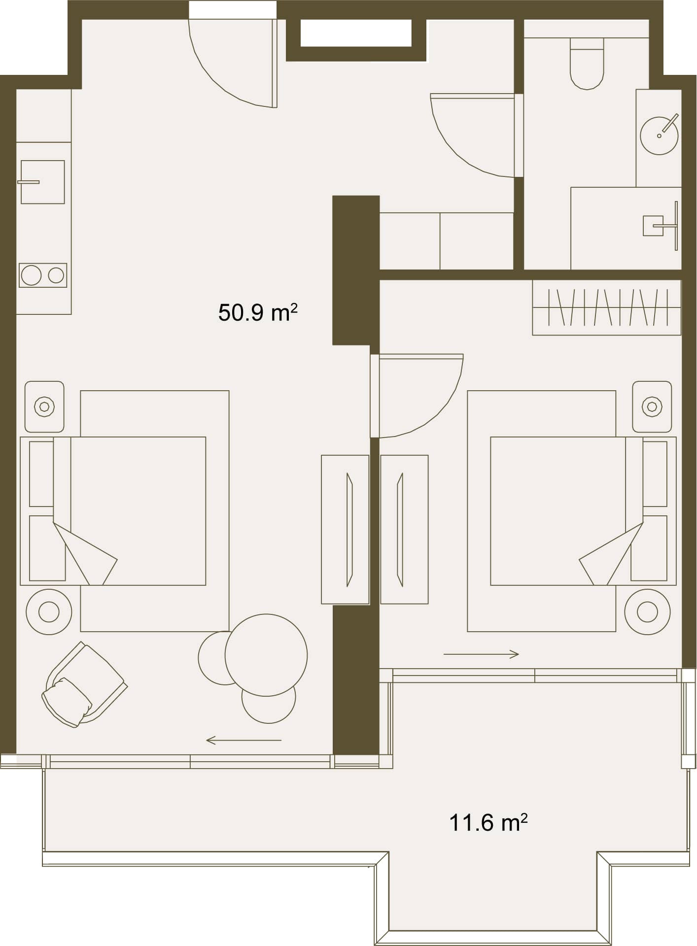 1-комн., 62.5 м²