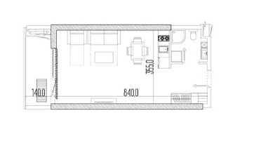 Studio, 34.7 m²