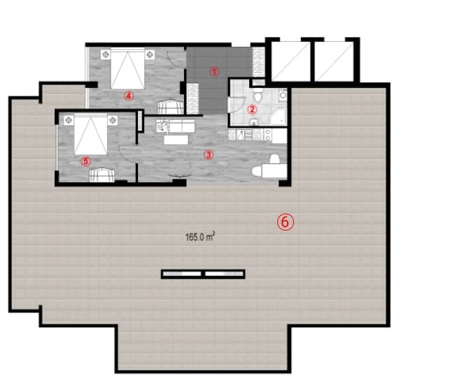 两居室, 228.3 m²