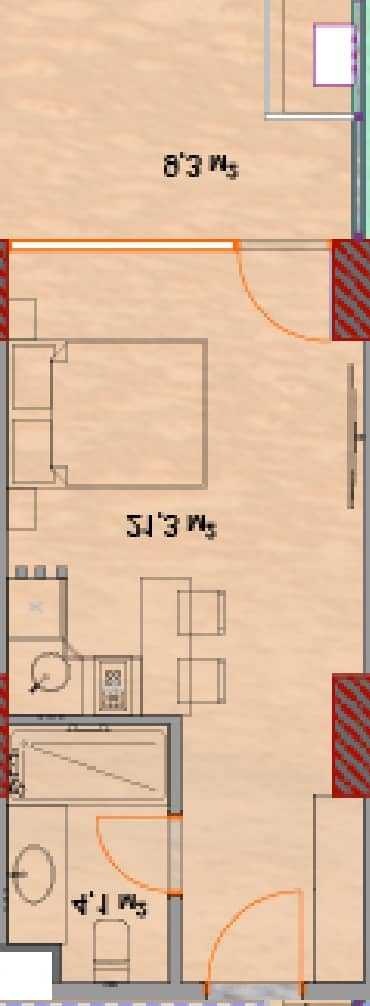 Studio, 35.4 m²