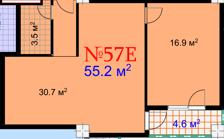 1-комн., 59.8 м²