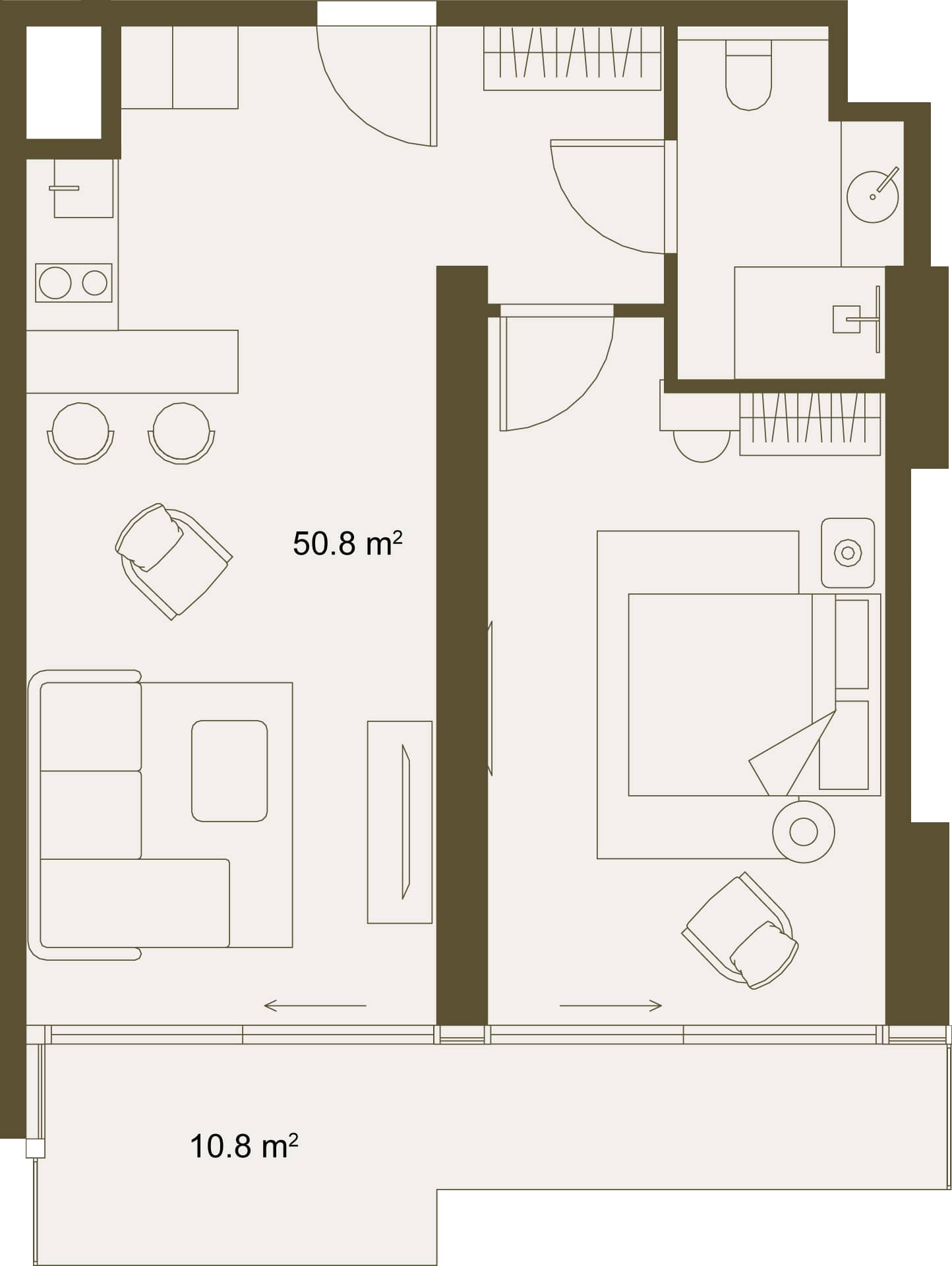 1-комн., 61.6 м²