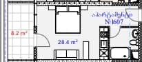 Студия, 36.8 м²