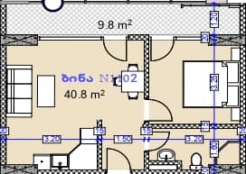 1-комн., 50.6 м²