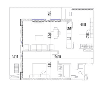 3-room, 83.3 m²