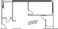 1-room, 61.2 m²