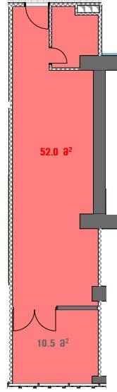 Студия, 52 м²
