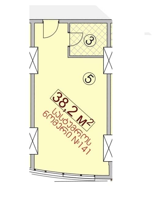 Студия, 38.2 м²