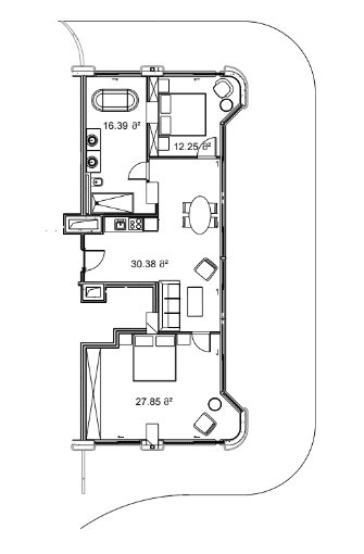 两居室, 182 m²