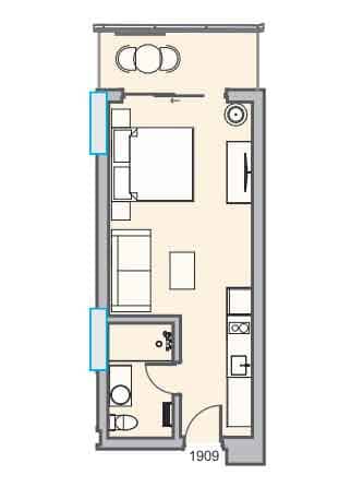 Студия, 36.6 м²