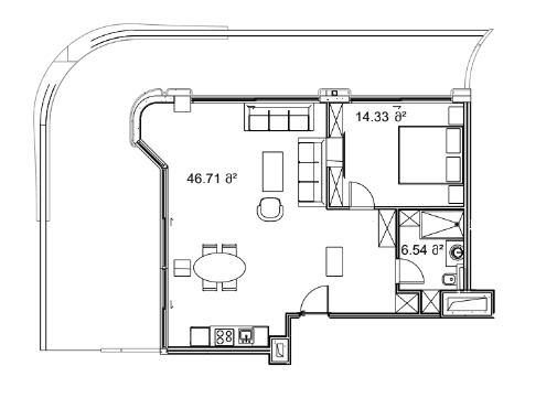 1-комн., 122.6 м²