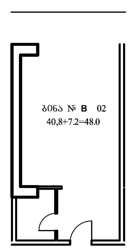 Студия, 48 м²