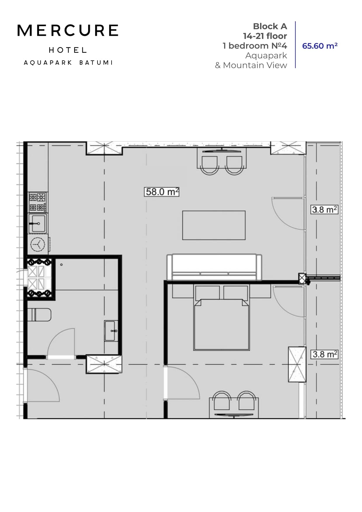 1-комн., 65.6 м²