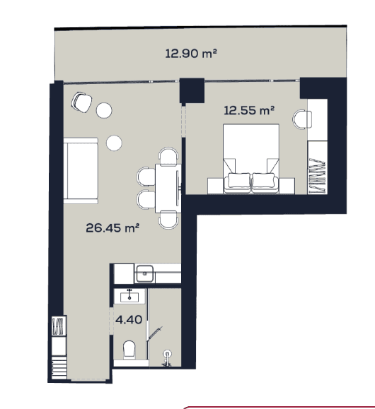 1-комн., 56.3 м²