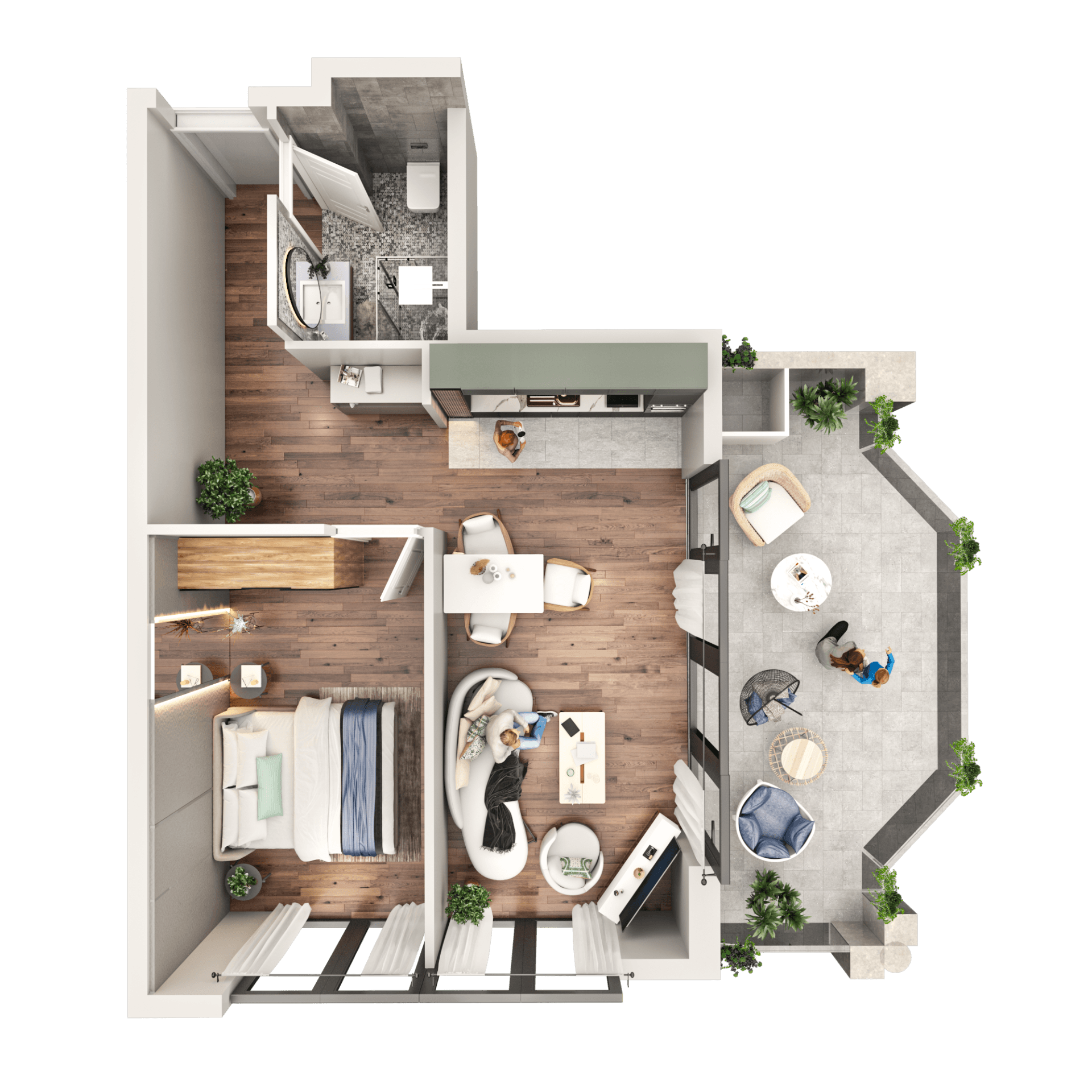 两居室, 69.7 m²