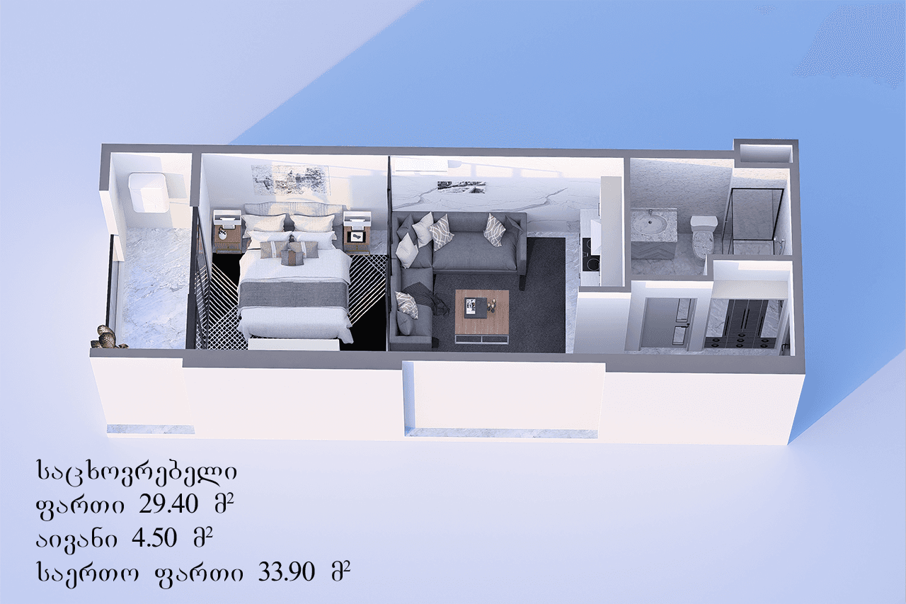 Studio, 33.9 m²