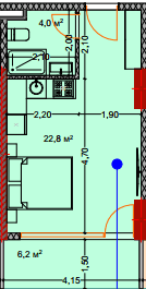 Студия, 34.2 м²