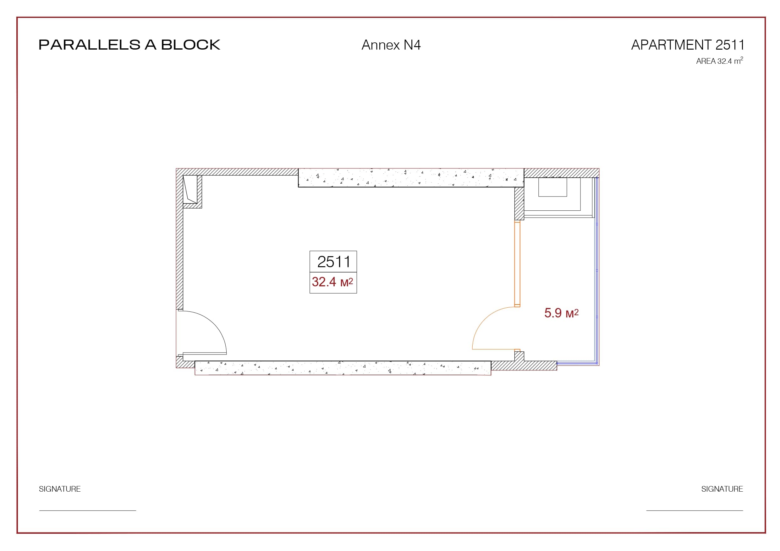Студия, 32.4 м²