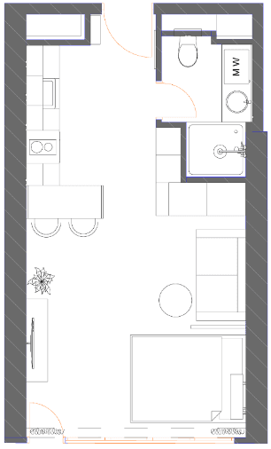 Студия, 39.7 м²