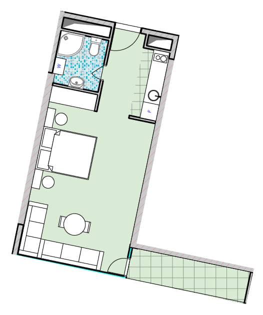 Студия, 39.7 м²