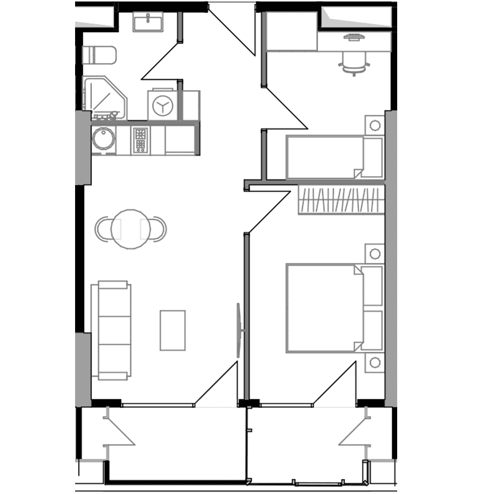 2-комн., 57.1 м²