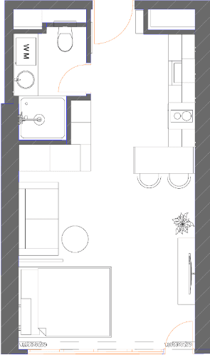 Студия, 33.3 м²