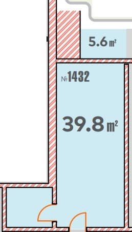 Студия, 39.8 м²