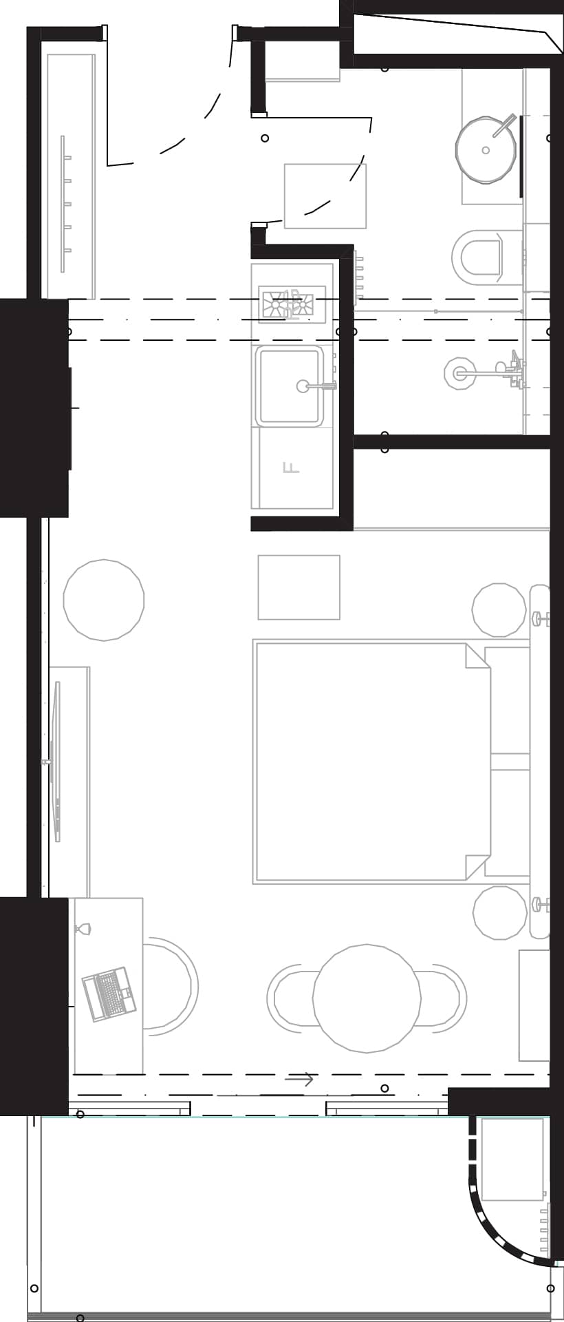 一居室, 35 m²