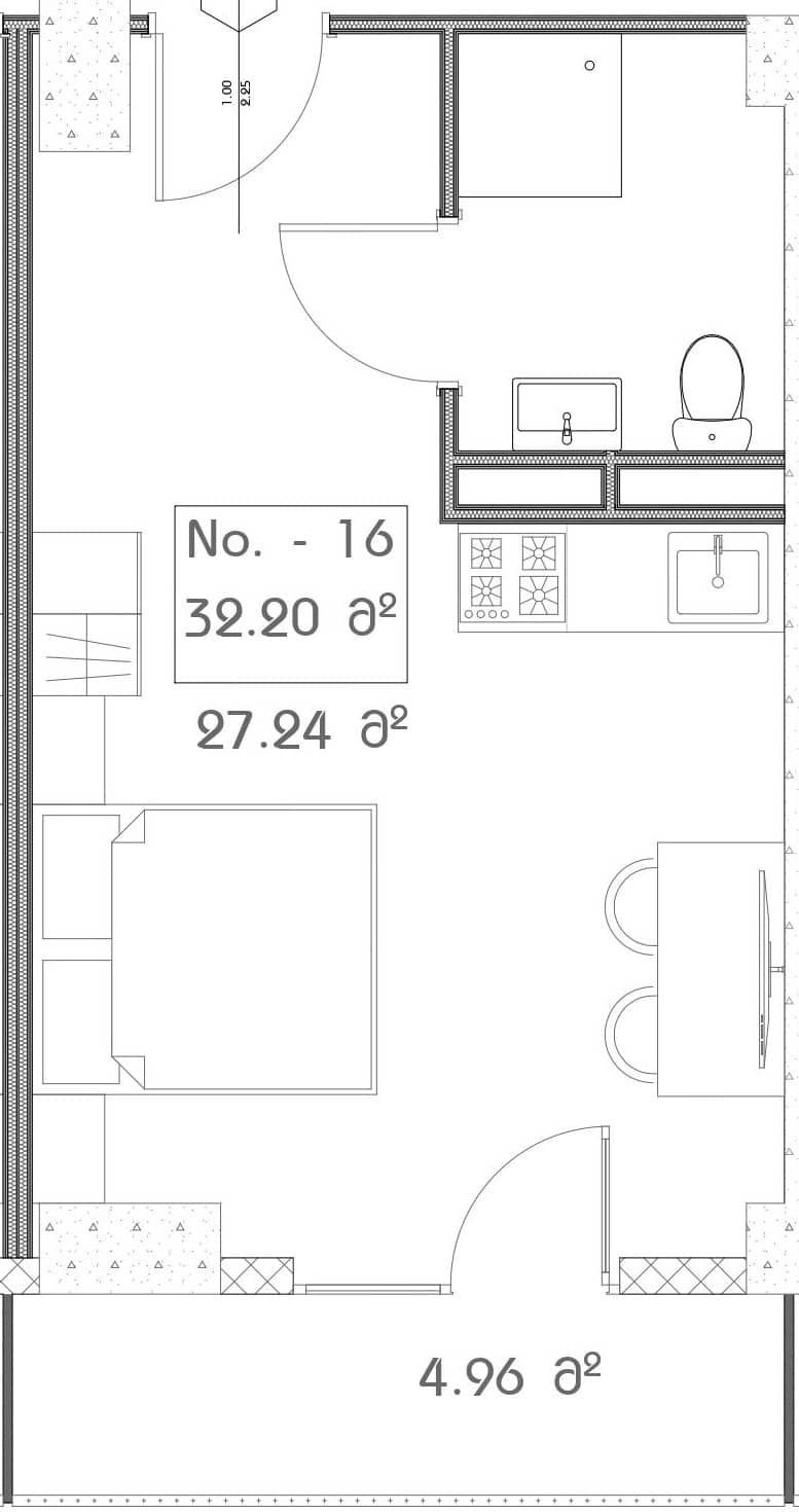 Студия, 32.2 м²