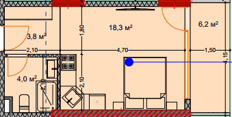 Студия, 32.7 м²