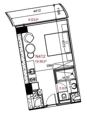 Студия, 33.2 м²