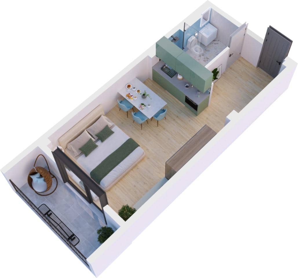 Studio, 37.3 m²