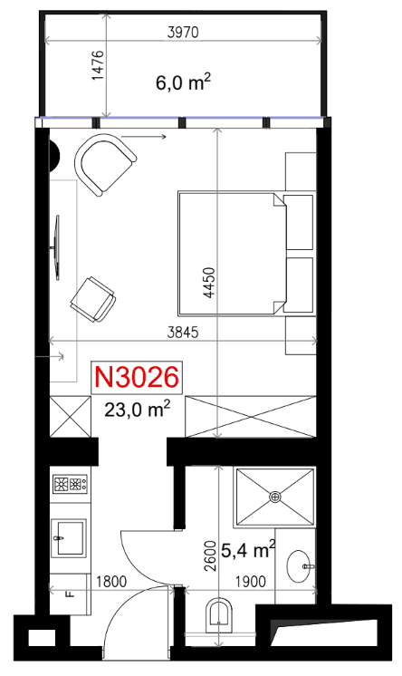 1-комн., 34.4 м²