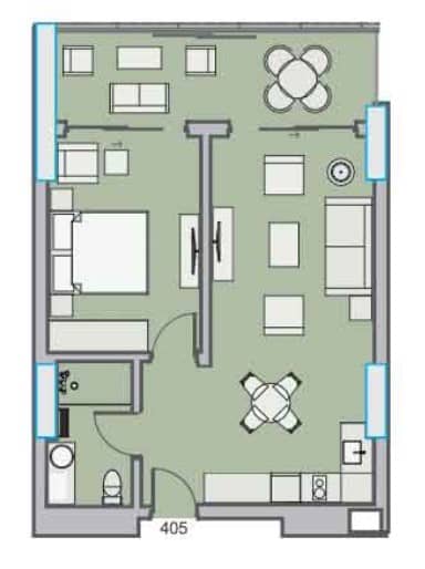 两居室, 65 m²