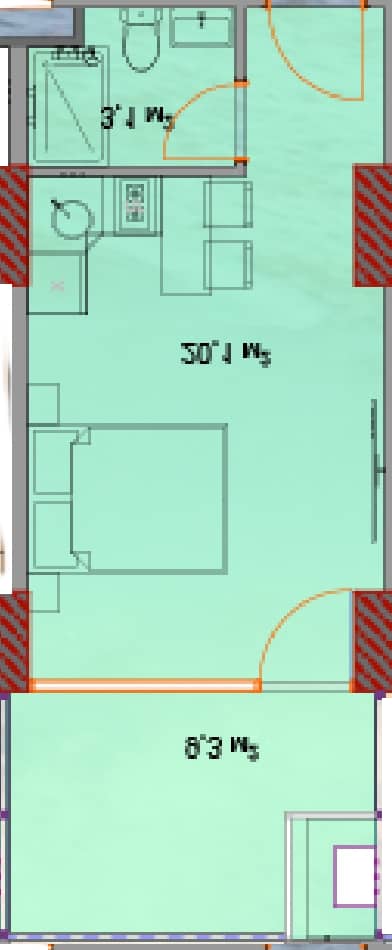 Studio, 33.2 m²