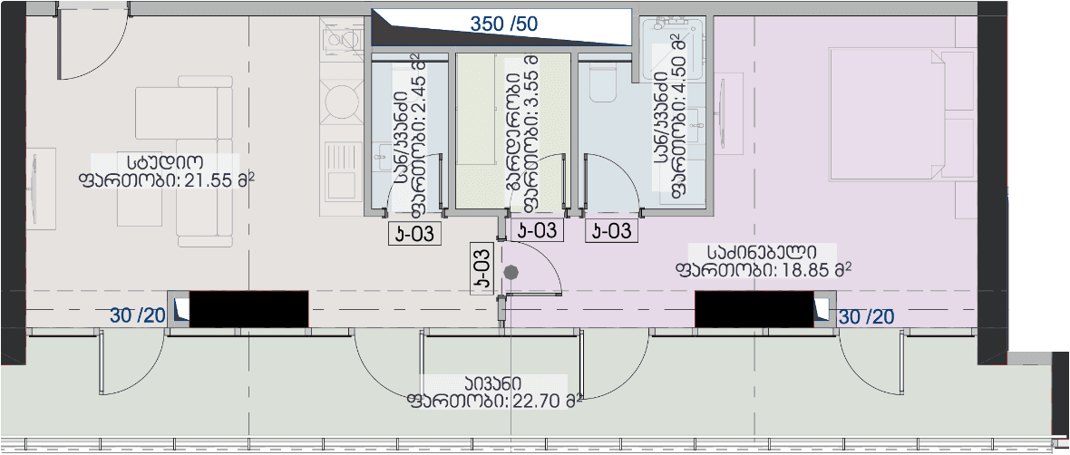 1-комн., 73.6 м²