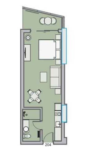 Студия, 41.3 м²