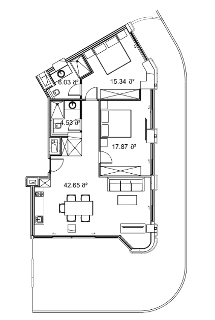 2-room, 161.8 m²